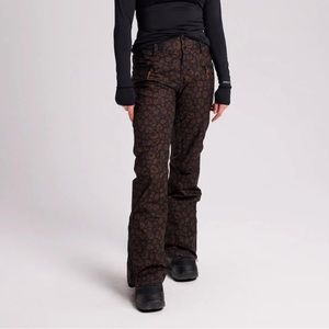Burton Marcy High-Waist Snow Pants Cheetah Leopard Black Brown Small NWT